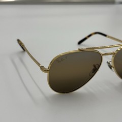 VTG Ray Ban RB3625 9196G5 Gold Tone Aviator Polarized Unisex 58 mm Sunglasses