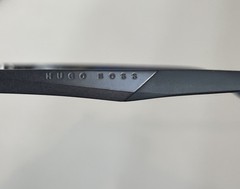 HUGO BOSS BOSS 0697/P/S Polarized Rectangle Sunglasses Black/Gray Metal 135mm