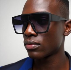 RETRO SHADES DESIGNER RECTANGULAR STYLE LARGE MODERN BLUE MIRROR LENS LUXURY