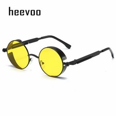 Retro Round Polarized Sunglasses Men Women Vintage Gothic Steampunk Glasses
