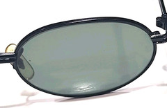 Ray Ban B&L PSBA Vintage Small Black Metal Gray Oval Sunglasses Read