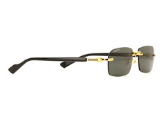 Gucci GG1221S 001 Unisex Square Sunglasses in Black/Gold with Grey Lens 100% UV