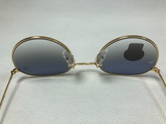 Ray-Ban RB3447 Round Gold Frame Gradient Blue Lens Sunglasses