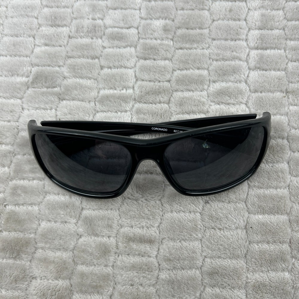 Bulova Coronado Polorized Shiny Black Sunglasses 62-16-136 Lenses Scratched