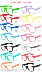 CLASSIC 80s 90s VINTAGE RETRO CLEAR LENS SUNGLASSES SHADES ORANGE FRAME GLASSES