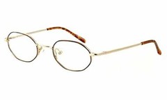Calabria Metal Flex by Vivid EE Gold Amber 39mm Reading Glasses ; DEMO LENS