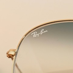 Ray-Ban RB3362 Cockpit Sunglasses Gold Metal Frame Blue Gradient Lens