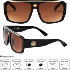 Men’s Sunglasses Fashion Dark Black Lens Brown White Thick Frame Designer Hot