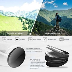 Polarized Sport Sunglasses for Men and Women, Lightweight TR90 Sun Glasses.