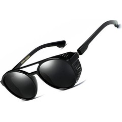 Stylish Round Steampunk Sunglasses UV 400 Protection Side Shield Shades Retro