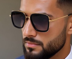 Men Sunglasses Vintage Tony Stark Cosplay Glasses Urban Fashion Street Eyewear