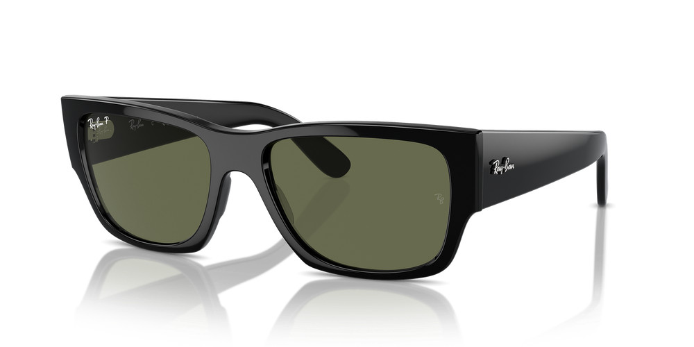 Ray-Ban Carlos Black/ Green Polarized 56 mm Sunglasses RB0947S 901/58 56-18