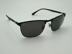 RAY BAN RB3686 186 K8 Black Grey Polarized Unisex 57-19-140 Sunglasses Chromance