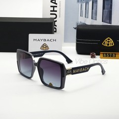 MAYBAC* Oversized Square Sunglasses Cream Blue Pink Grad Thick +Case