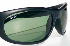 NEW* Ray Ban Sport wrap Matte Black w POLARIZED Green Lens Sunglass RB 4033