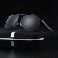 Retro HD Polarized Sunglasses Men Pilot Metal Outdoor Driving Eyewear Glasses