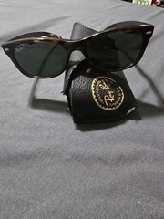 Ray-Ban RB 2132 901L New Wayfarer Black-Crystal Green Sunglasses