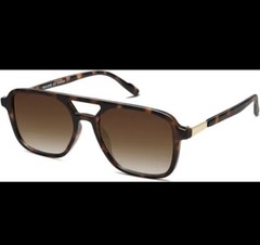 Retro Aviator Sunglasses for Women Men,Trendy Rectangle Womens Mens Shades Brown