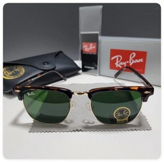Ray-Ban Sunglasses Clubmaster Classic Tortoise Frame Green Lenses RB3016 51mm