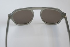 ZEGNA Round SUNGLASSES 51mm EZ 0241 Gray/Tan mirrored solid Made in Italy $465
