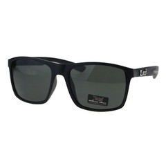 Mens Locs Sunglasses Matted Black Wood Print Square Rectangular Frame