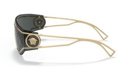 Versace VE 2226 100287 Gold Metal Shield Sunglasses Grey Lens