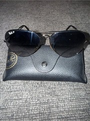 Ray-Ban RB3025 Aviator Large Metal Polarized Sunglasses Black 62mm Italy