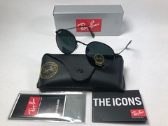 Ray-Ban Sunglasses RB3447 Round Metal Black Frame Grey Classic Lens 50mm Unisex