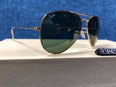 Ray-Ban Aviator Sunglasses RB3026 Large 62-14mm Gold Frame & Green Lenses 140MM
