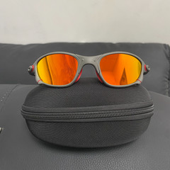 Oakley Juliet 2.0 X-Metal Polarized Sunglasses Red Lens Gray Frames Vintage
