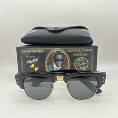 Ray Ban X ASAP Blacked Out Mega Clubmaster Browline Sunglasses RB0316S Black