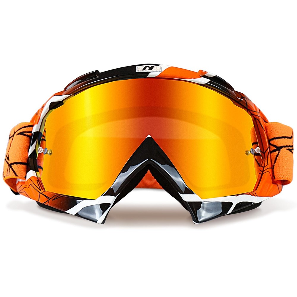 Dirt Bike Goggles for Motocross MX MTB – Anti-Fog UV Protection, Orange Lens