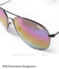 NIB Superdry Hunstman Matte Black Aviator Sunglass