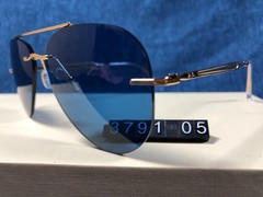 Ray-Ban RB3791 Round Metal Glod Frame Mirror Ice Blue Lenses Sunglasses 001/80