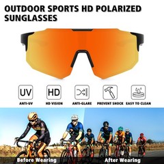 Polarized Sports Sunglasses for Fishing, Cycling, Driving UV400 Protection