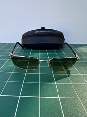 Emporio Armani 167-S 743 Gold Rectangular Sunglasses BrownLens 135mm 54[]19
