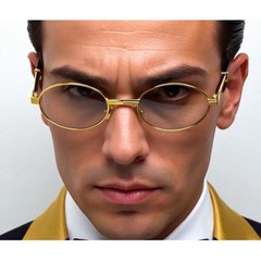 Retro Oval 90s Metal Sunglasses Men Gold Clear Glasses 2025 Trendy Chic Narrow