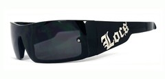 Retro Locs Mens Sunglasses 100% UV400 Shiny Black Frame LC54