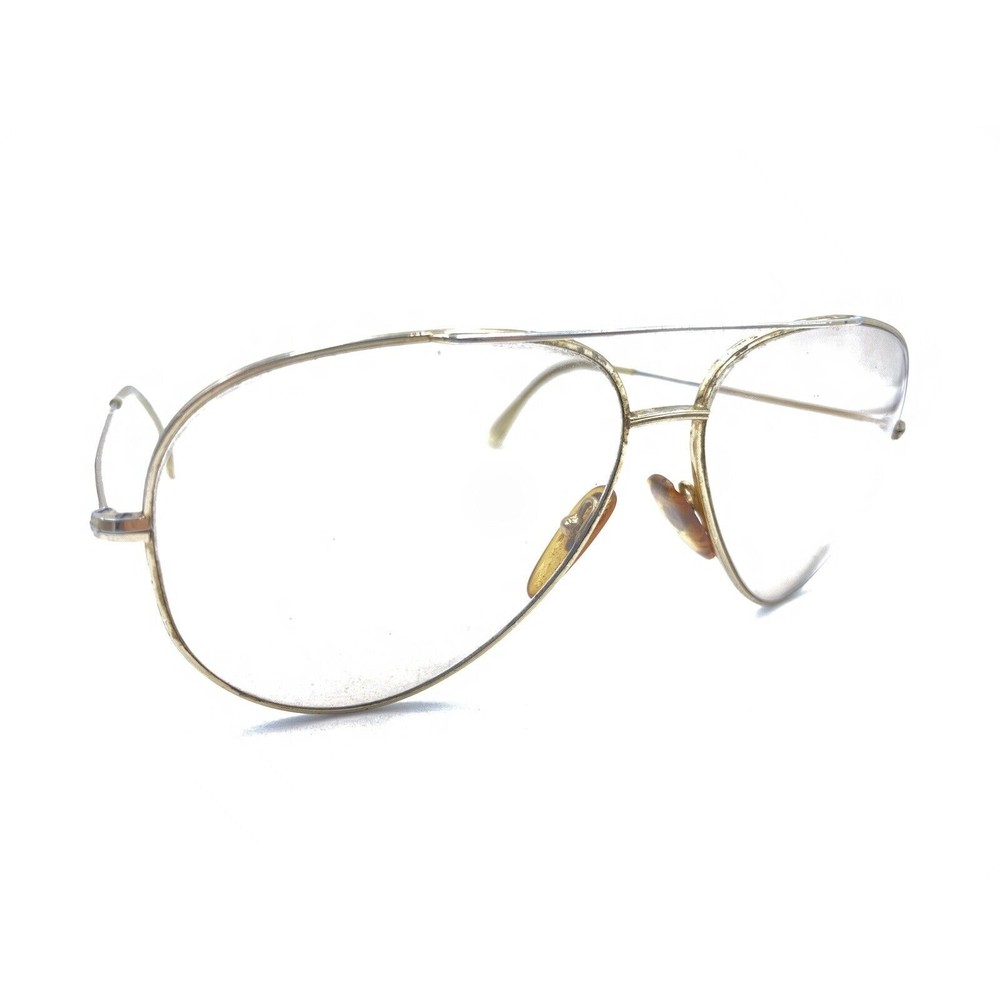 Gold Metal Large Aviator Sunglasses Light Brown Glass Lens Designer Men Women