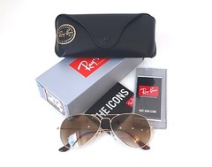 Ray-Ban RB3025 001/51 58-14 Pilot Sunglasses Aviator Light Brown Lenses Unisex