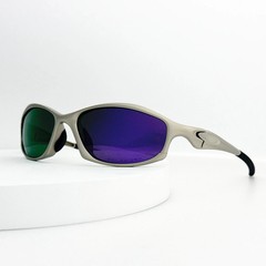 Oakley Hatchet X-Metal Polarized Sunglasses Silver Frame Purple Iridium Lens