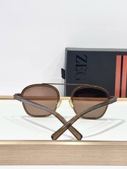 ZEGNA Designer Sunglasses Brown Oversized Square Frame Men’s Luxury