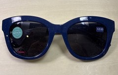 Peepers 2481B Center Stage Sunglasses +2.00 Bifocal Navy Blue NWT 50-20-146-45mm