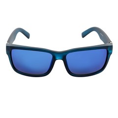 ENZO – Modern Sports Thick Square Sunglasses Frost Blue Blue Mirror