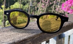 Vintage Yellow Sunglasses Men Black Glasses Johnny Depp Glasses Unisex UV400
