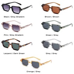 Rectangle Candy Color Sunglasses Gradient Lens UV400 Unisex Beach Party Wear