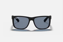 Ray-Ban Justin Classic Rubber Black/Blue Polarized 54mm Sunglasses RB4165