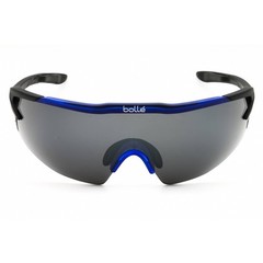 Bolle Unisex Sunglasses Black Matte/Translucid Blue Half Rim Frame AEROMAX 12269