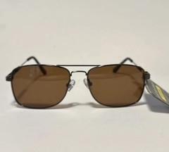 NEW Foster Grant men’s POLARIZED SUNGLASSES Brown Metal Casual Pilot Aviator