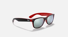 Ray-Ban RB2132M Scuderia Ferrari Matte Black on Red/Silver Flash 55mm Sunglasses